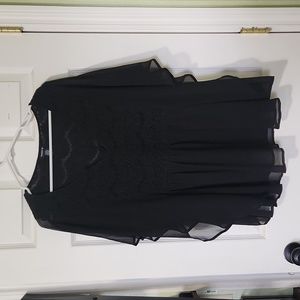 Black Torrid Blouse with Lace Top Size 2